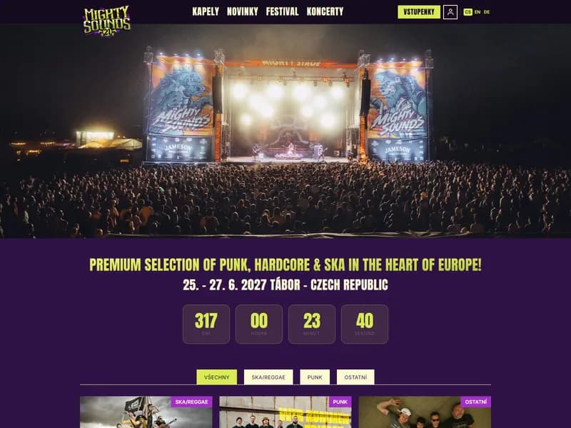 Náhled webu MightySounds.cz
