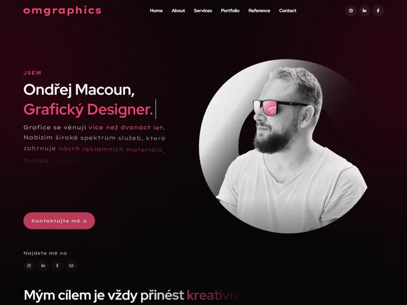 Náhled webu OMGraphics.cz - Portfolio grafického designéra